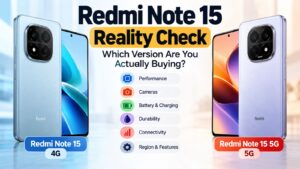 Redmi Note 15 and Redmi Note 15 5G compared by performance, cameras, battery, durability, and connectivity
